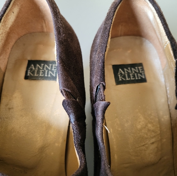 Anne Klein Suede Leather Bootie Brown 5M Made in Italy - Picture 5 of 7